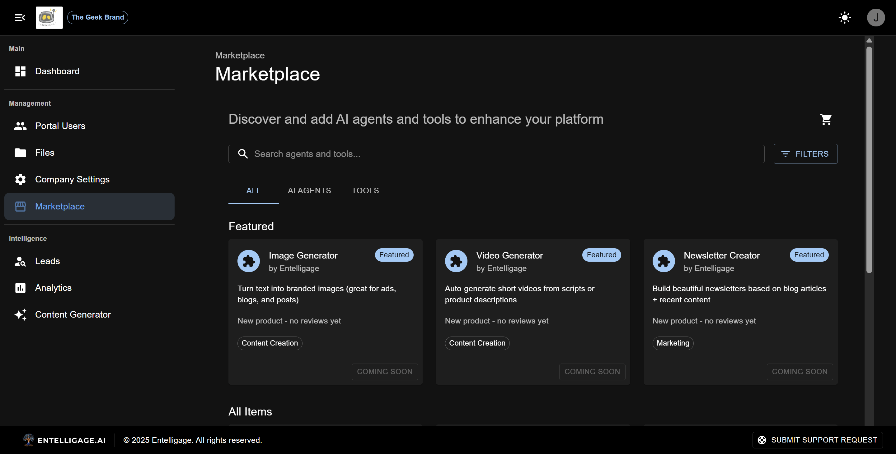 Click to enlarge PrismAI Marketplace